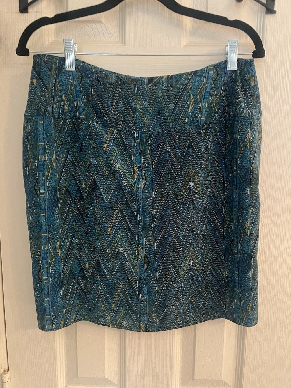 Peruvian Connection Silk Mini Skirt Blue 6